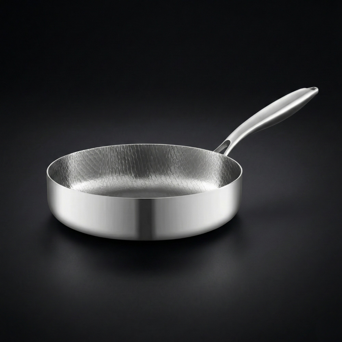 Hand-Hammered High-Wall Titanium Pan