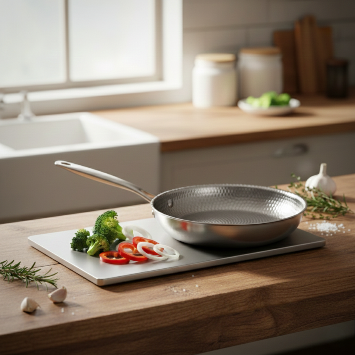 Hand-Hammered Titanium Cooking & Preparation Set