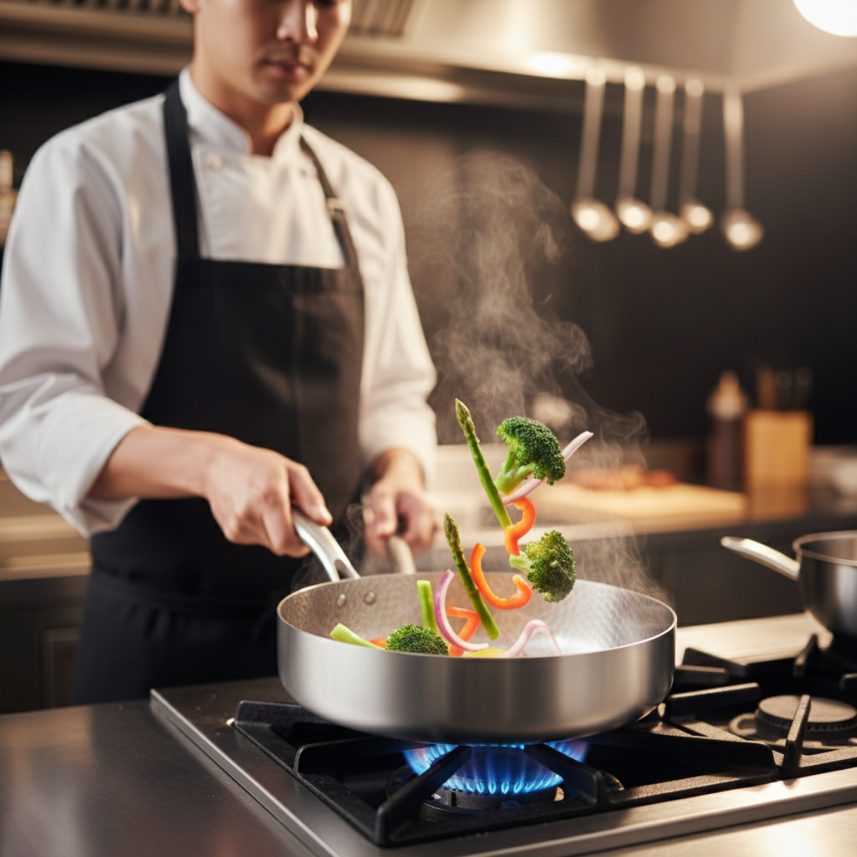 Hand-Hammered High-Wall Titanium Pan