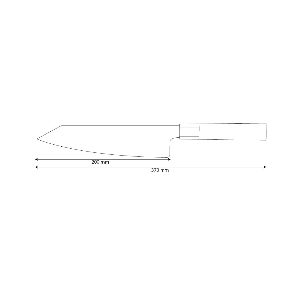 Gehämmertes Kochmesser im japanischen Stil – 20 cm ausgewogenes Design