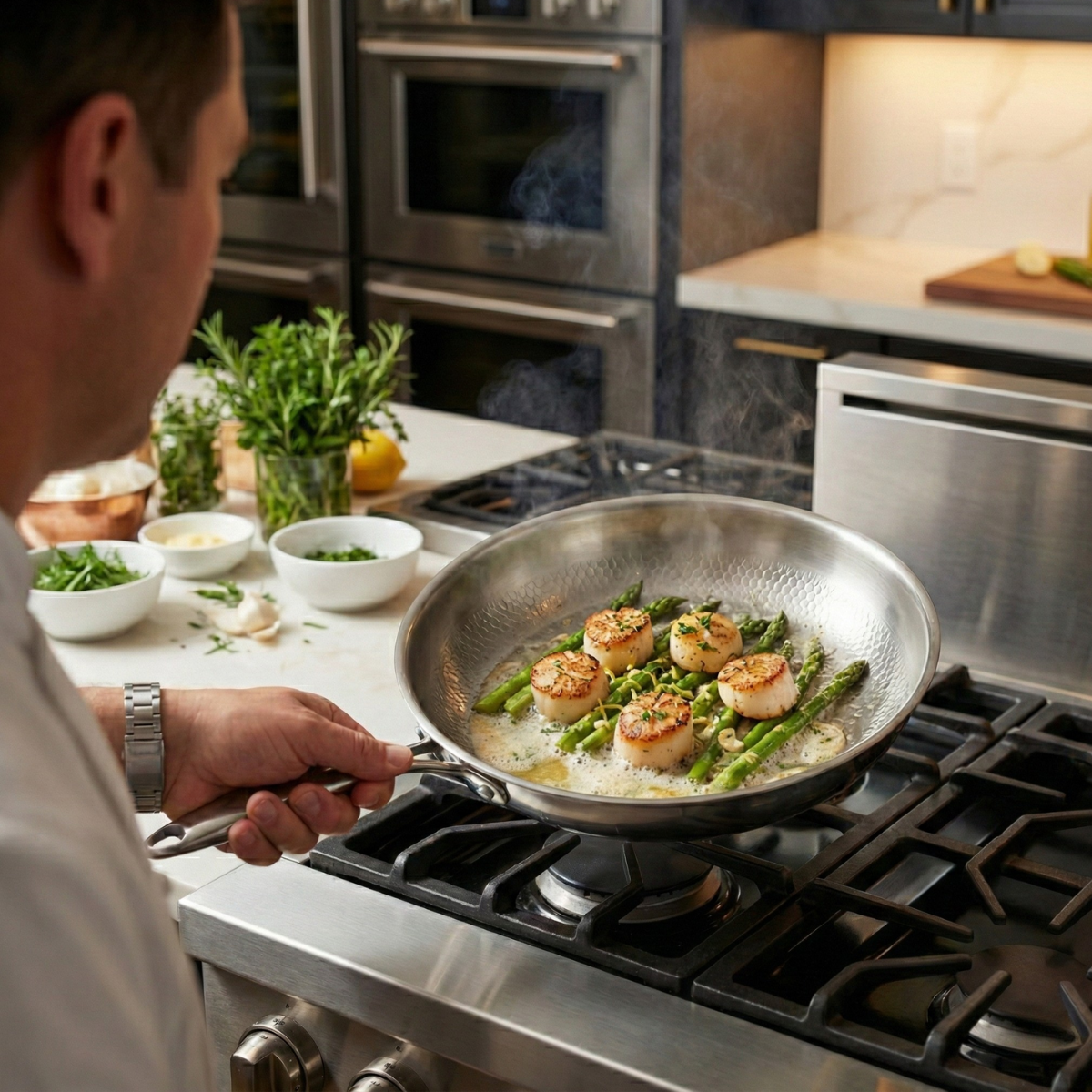 Hand-Hammered Titanium Pan