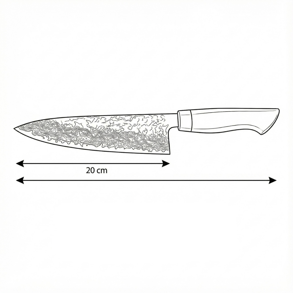 Kochmesser im japanischen Stil – 20 cm Präzisionsklinge
