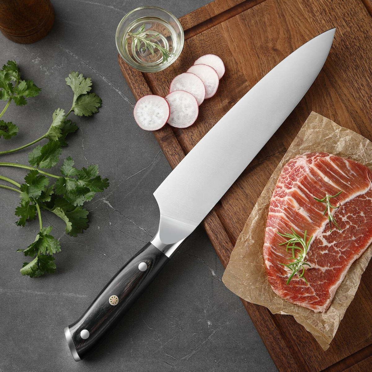 Gehämmertes Kochmesser im japanischen Stil – 20 cm Präzisionsklinge