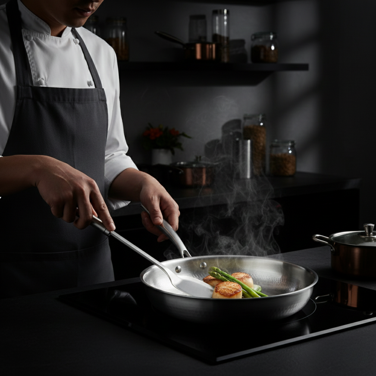 Handgehämmertes Titanium Pfannen-Duo Set