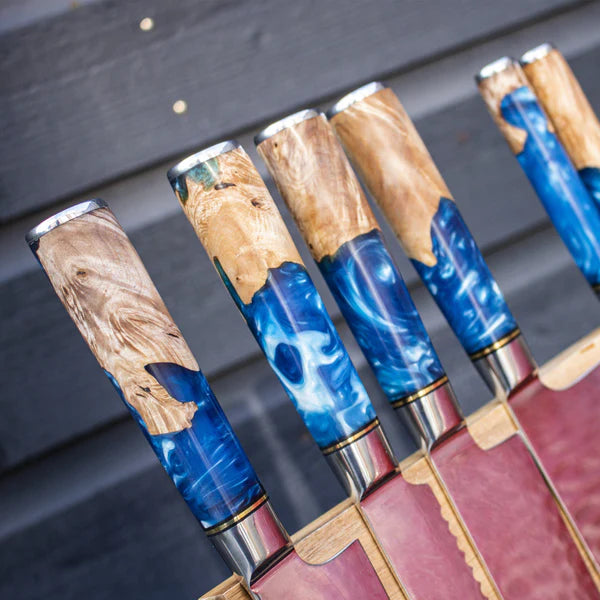 Professionelles Japanisches Damascus Messer-Set – 6-teiliges Kochmesser-Set in Profiqualität