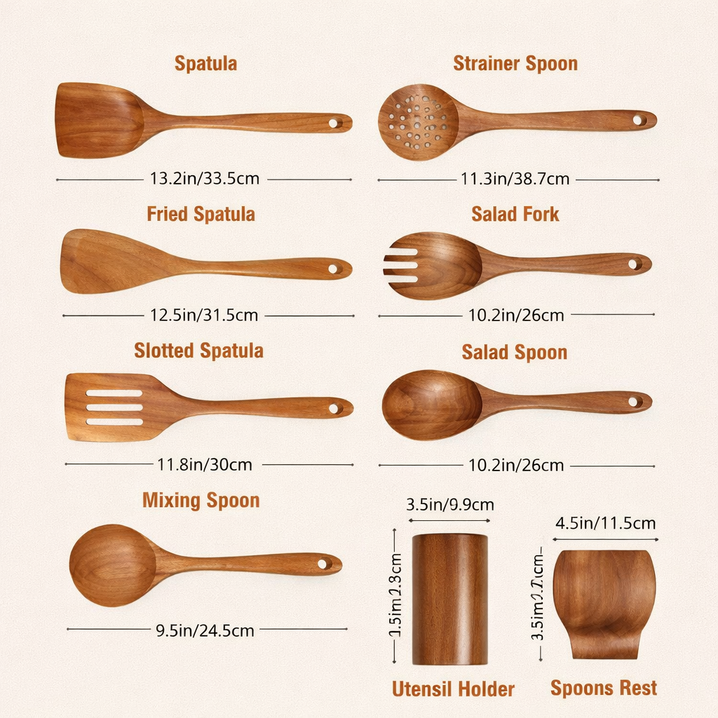 Traditionelles Japanisches Holz-Küchenutensilien-Set
