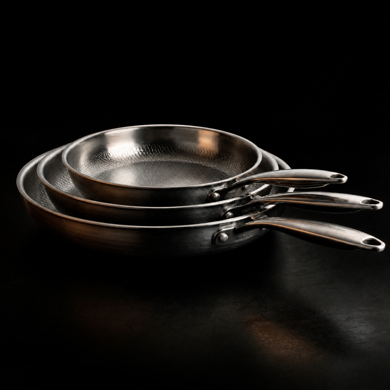 Handgehämmerte Titan-Pfanne – 3-teiliges Set