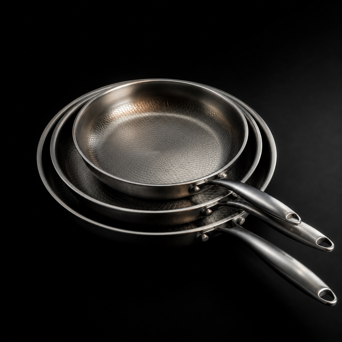 Handgehämmerte Titan-Pfanne – 3-teiliges Set