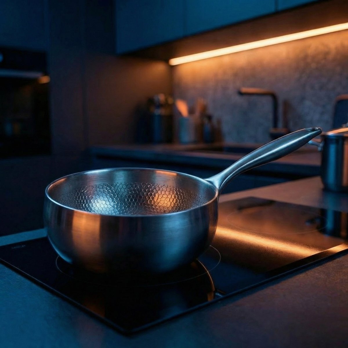 Gehämmerte Titan-Sauteuse