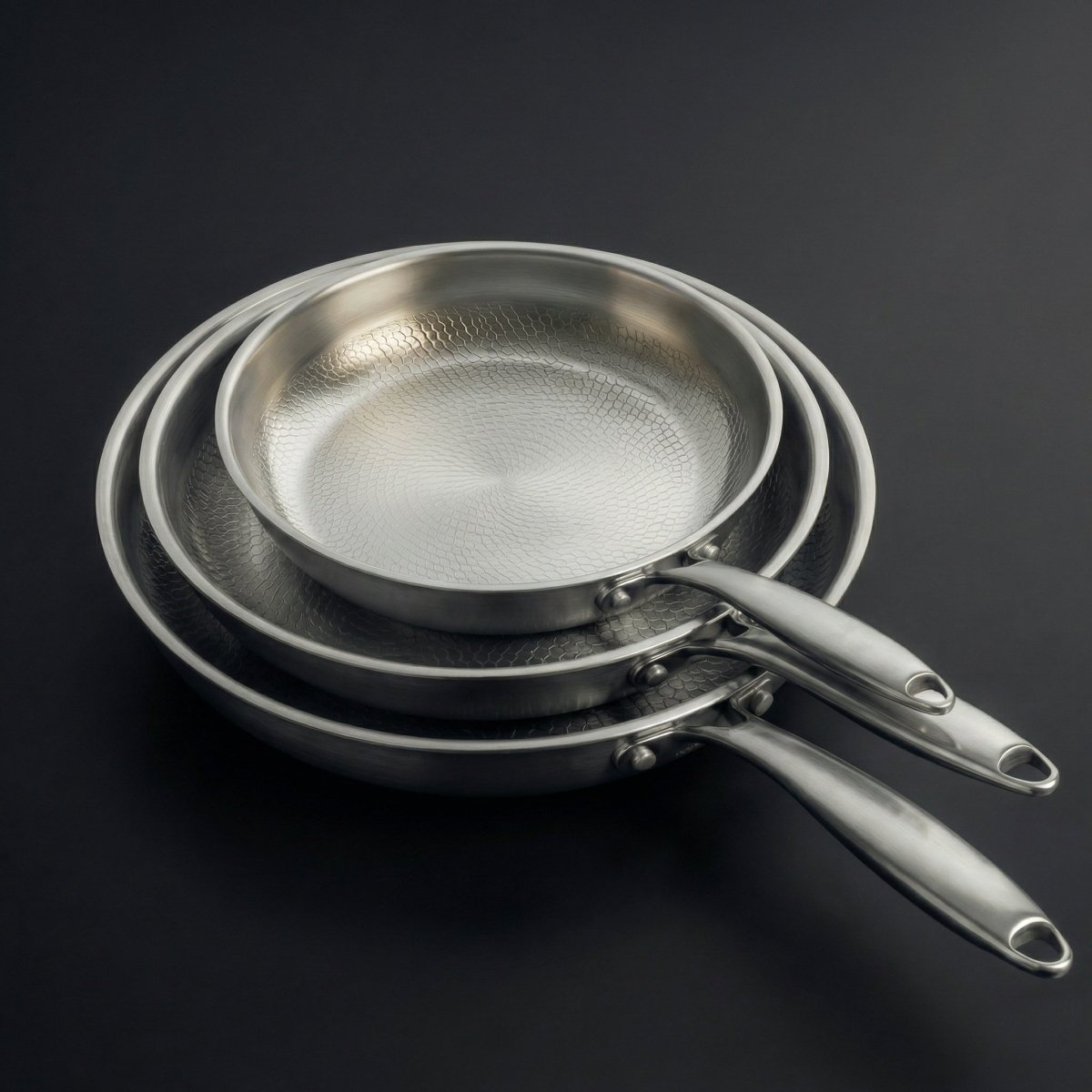 Gehämmertes Titan-Pfannenset – 3-teilig