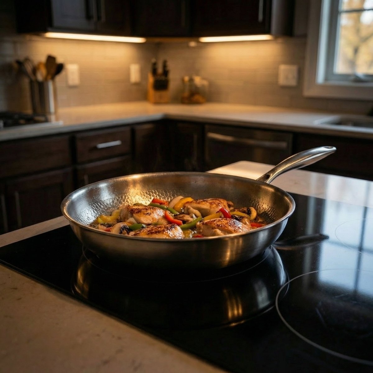 Fein gehämmerte Titanpfanne